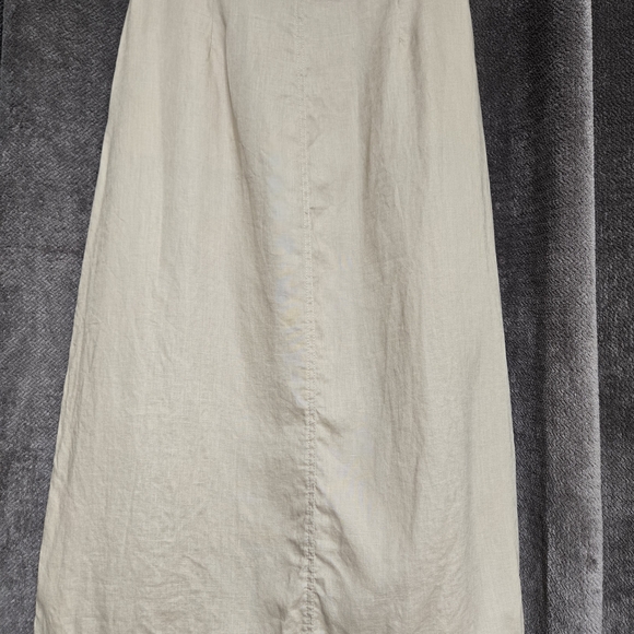 Neutral Button-Front Midi Skirt in Beige - Picture 2 of 4